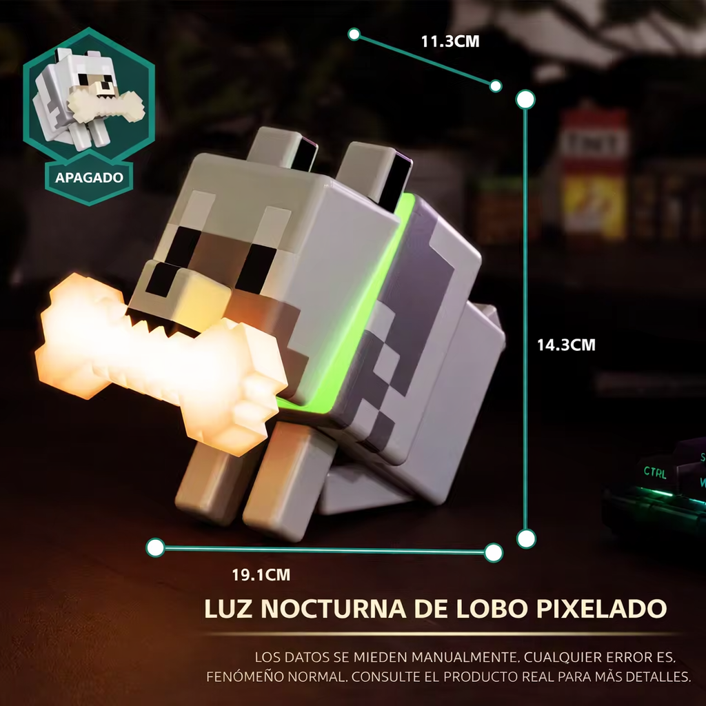 Lámpara de Mascota Lobo RGB