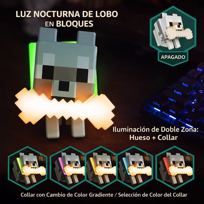 Lámpara de Mascota Lobo RGB